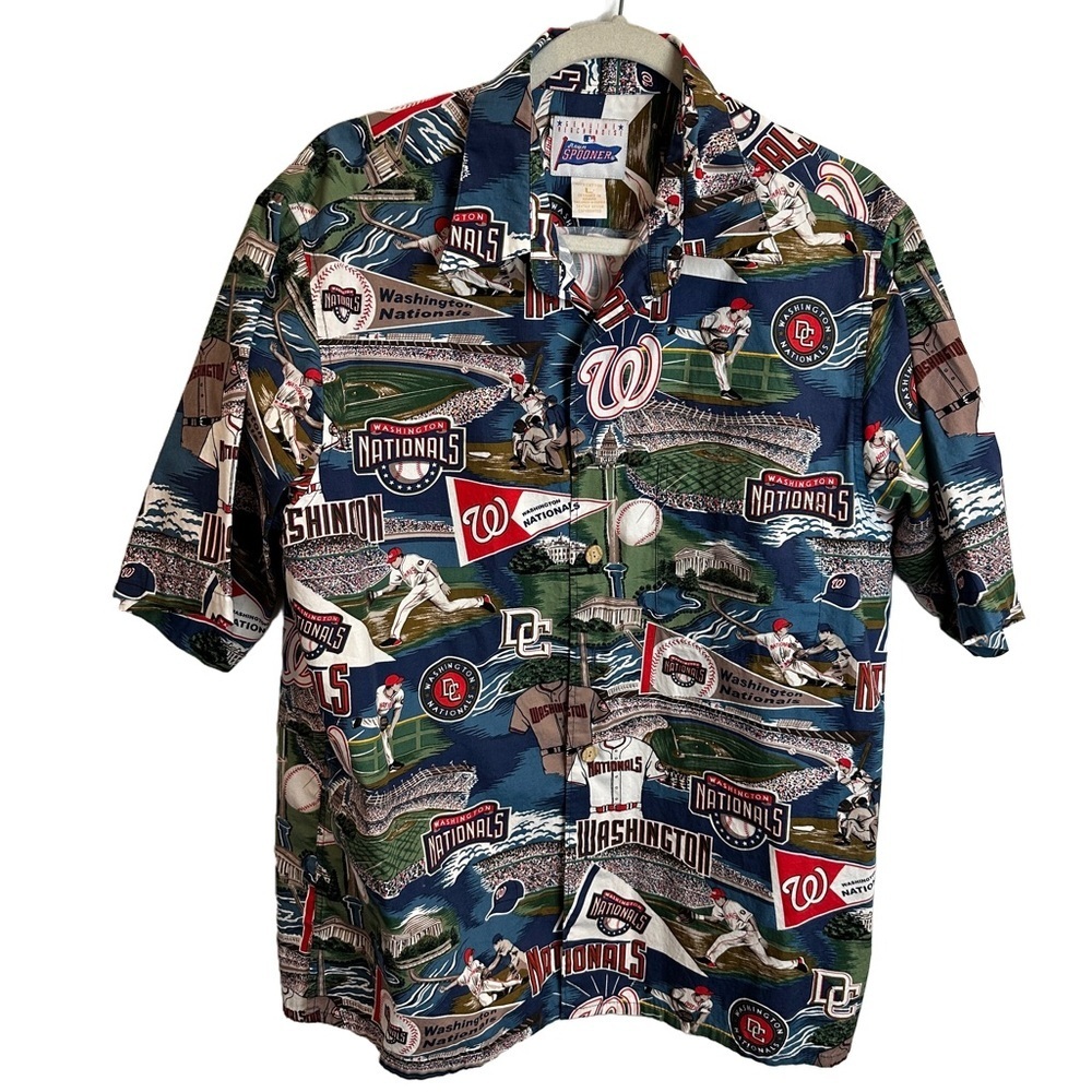 Reyn Spooner MLB Washington‎ Nationals  Men's Hawaiian Camp Shirt L